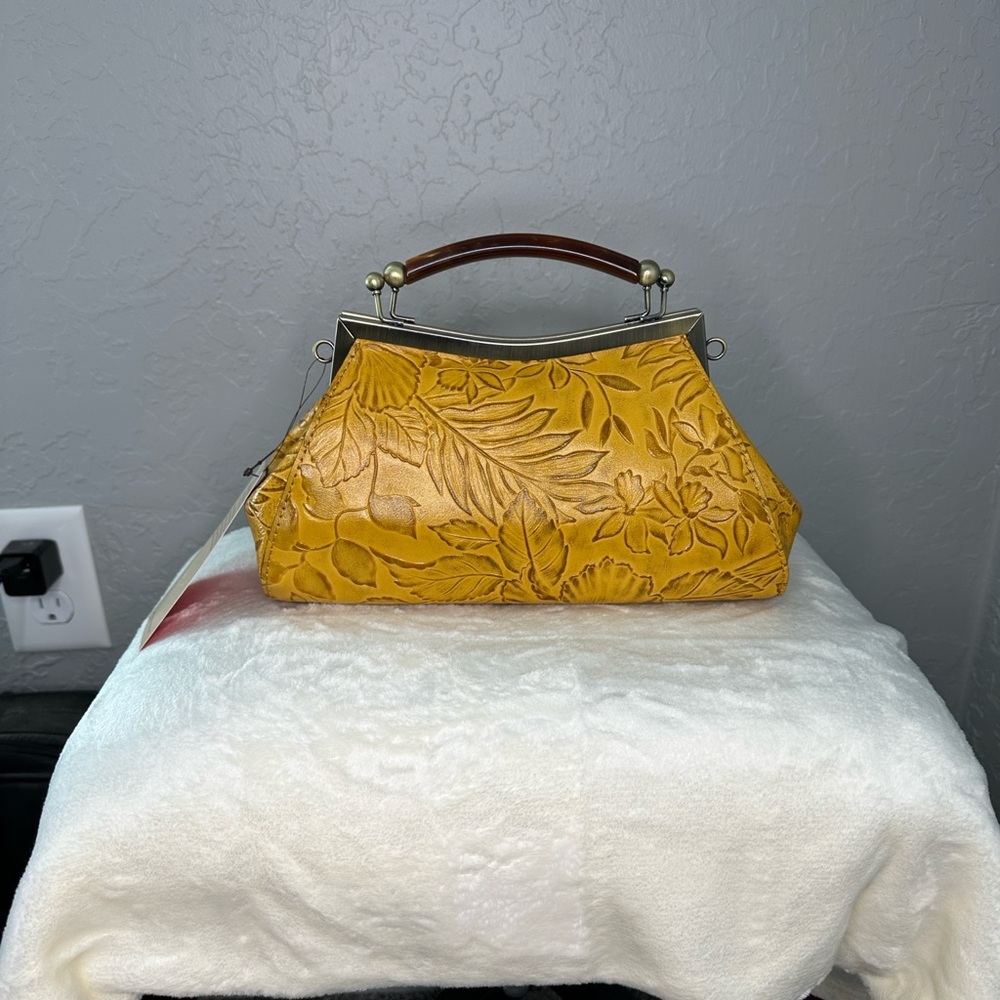 Patricia Nash Mustard Floral Embossed - Picture 10 of 13
